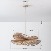 Taklampa Janah med handflätade pappersskärmar - beige