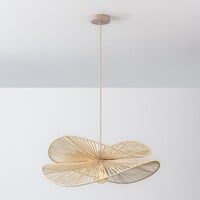 Taklampa Janah med handflätade pappersskärmar - beige
