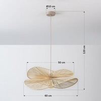 Pendellampa Janah med handflätade pappersskärmar - beige