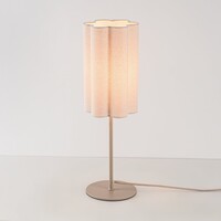 Bordslampa Mirjam med veckad linneskärm - beige