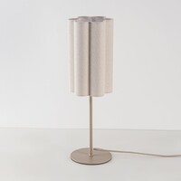 Bordslampa Mirjam med veckad linneskärm - beige
