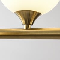 Designad taklampa Aster med sex lampor - guld och mjölkvitt glas