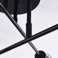Taklampa Agios med sex lampor - rökfärgat glas och svart