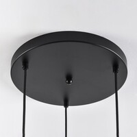 Pendellampa Lainas med tre lampor - svart och amberfärgat glas