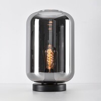 Bordslampa Solo med rökfärgat glas - svart