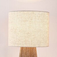 Bordslampa Ranpu Boho-chic brun med linneskärm