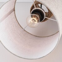 Bordslampa Ranpu Boho-chic brun med linneskärm
