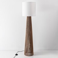 Golvlampa Papira med vit skärm