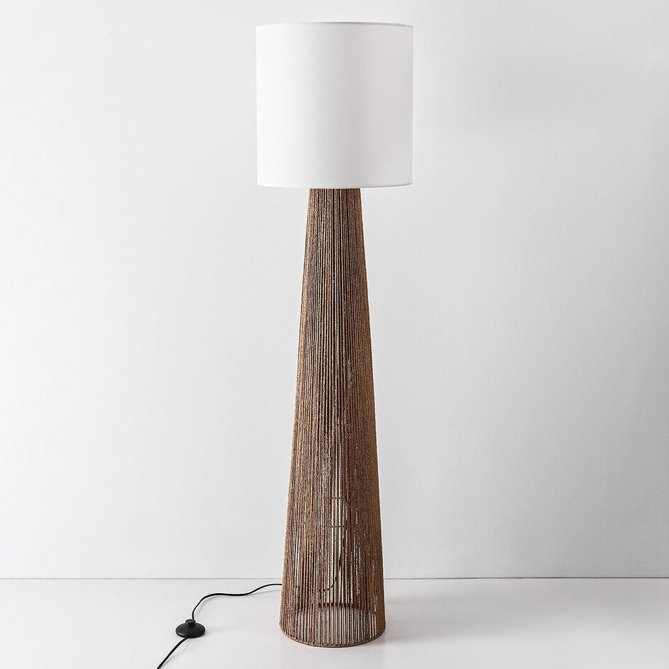 Golvlampa Papira med vit skärm