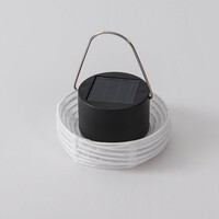 Solcellslykta Soleni – solcellsdriven hängande lampa av vitt nylon