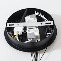 3-stegs dimbar pendellampa Nivara - dubbla LED-ringar i svart