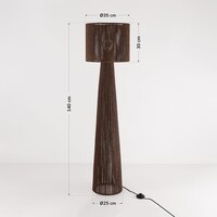 Golvlampa Anori av flätat papperssnöre - mörkbrun