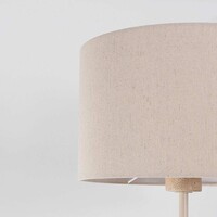 Golvlampa Auras med linneskärm och travertineffekt - beige