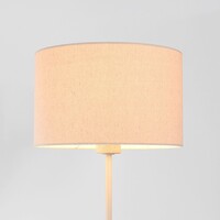 Golvlampa Auras med linneskärm och travertineffekt - beige