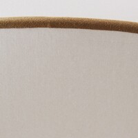 Pendellampa Ovala Ø60 cm - beige linneskärm med bruna accenter