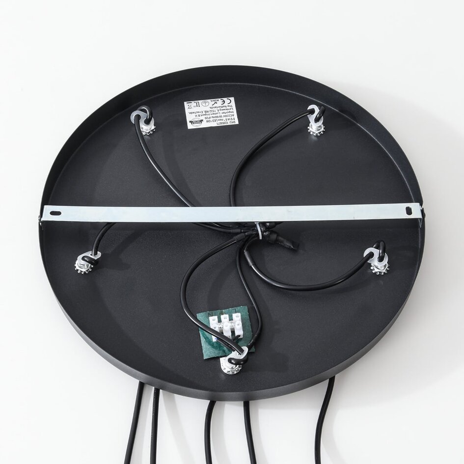 Pendellampa Loua med fem lampor - svart och rökglas