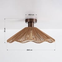 Taklampa Carta av handflätat rep - natur