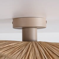 Taklampa Satu med handflätat raffiapapper - beige