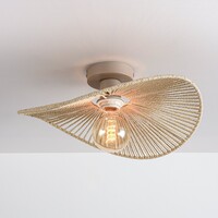 Taklampa Roberta med handflätad pappersskärm - beige