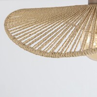 Taklampa Roberta med handflätad pappersskärm - beige