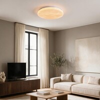 3-stegs dimbar LED-taklampa Corinda med mörk marmorlook - vit