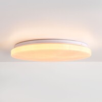 3-stegs dimbar LED-taklampa Corinda med mörk marmorlook - vit