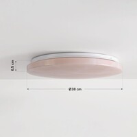 3-stegs dimbar LED-taklampa Corinda med mörk marmorlook - vit