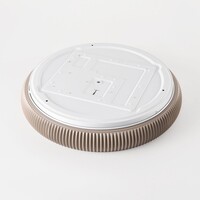 3-stegs dimbar LED-taklampa Terinda vit med ribbad effekt och gulddetalj