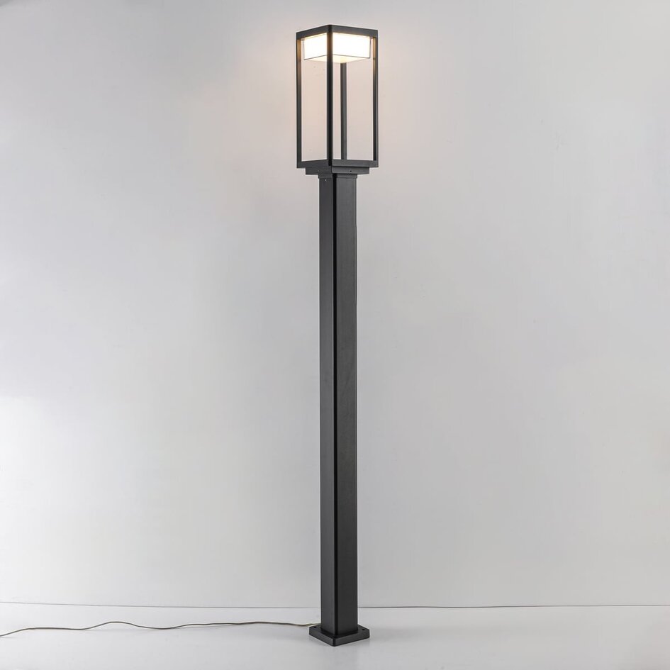 Stående utomhuslampa Charles - 180 cm antracit med integrerad LED