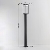 Stående utomhuslampa Charles - 180 cm antracit med integrerad LED