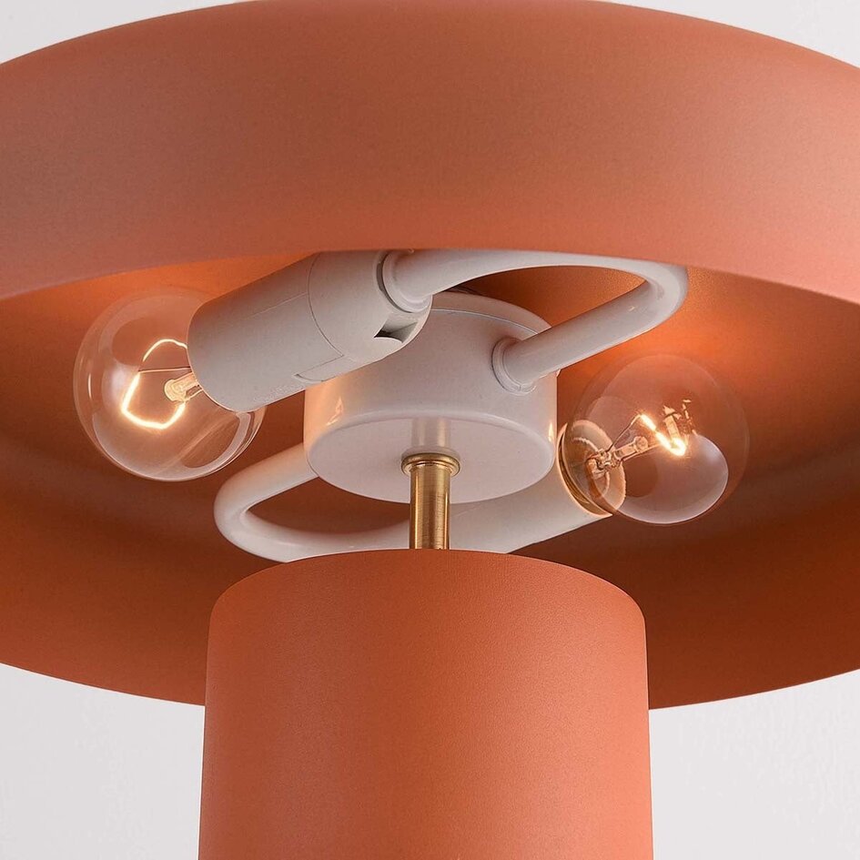 Bordslampa Eleonora med två lampor, terrakotta