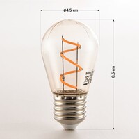 Ljusslinga med 3 watt LED-spiralglödlampor Ø45, dimbar option