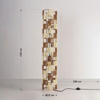 Golvlampa Ines med flätat rep - beige och brun