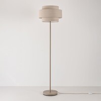 Golvlampa Corry med linneskärm - sandbeige