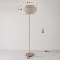 Golvlampa Corry med linneskärm - sandbeige