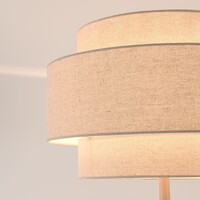 Golvlampa Corry med linneskärm - sandbeige