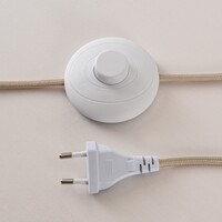 Golvlampa Corry med linneskärm - sandbeige