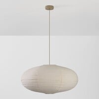 Taklampa Siara med linneskärm - natur-Ø60