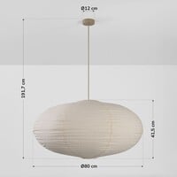 Pendellampa Sikara med naturfärgad linneskärm-Ø80