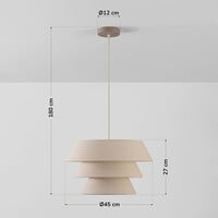 Taklampa Blom med skiktad naturfärgad linneskärm