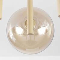 Taklampa Elora med 3 cognacsfärgade glaskupor - beige