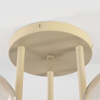 Taklampa Elora med 3 cognacsfärgade glaskupor - beige