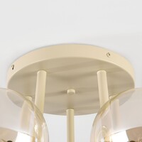 Taklampa Amora med 5 cognacsfärgade glaskupor - beige