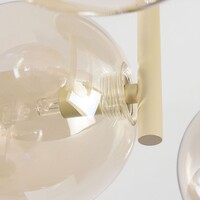 Taklampa Amora med 5 cognacsfärgade glaskupor - beige