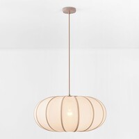 Taklampa Stefina med tygskärm - beige och taupe