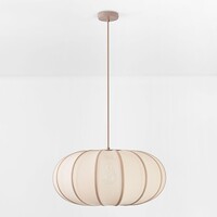 Taklampa Stefina med tygskärm - beige och taupe
