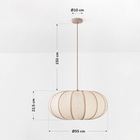 Taklampa Stefina med tygskärm - beige och taupe