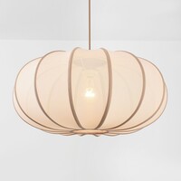 Taklampa Stefina med tygskärm - beige och taupe