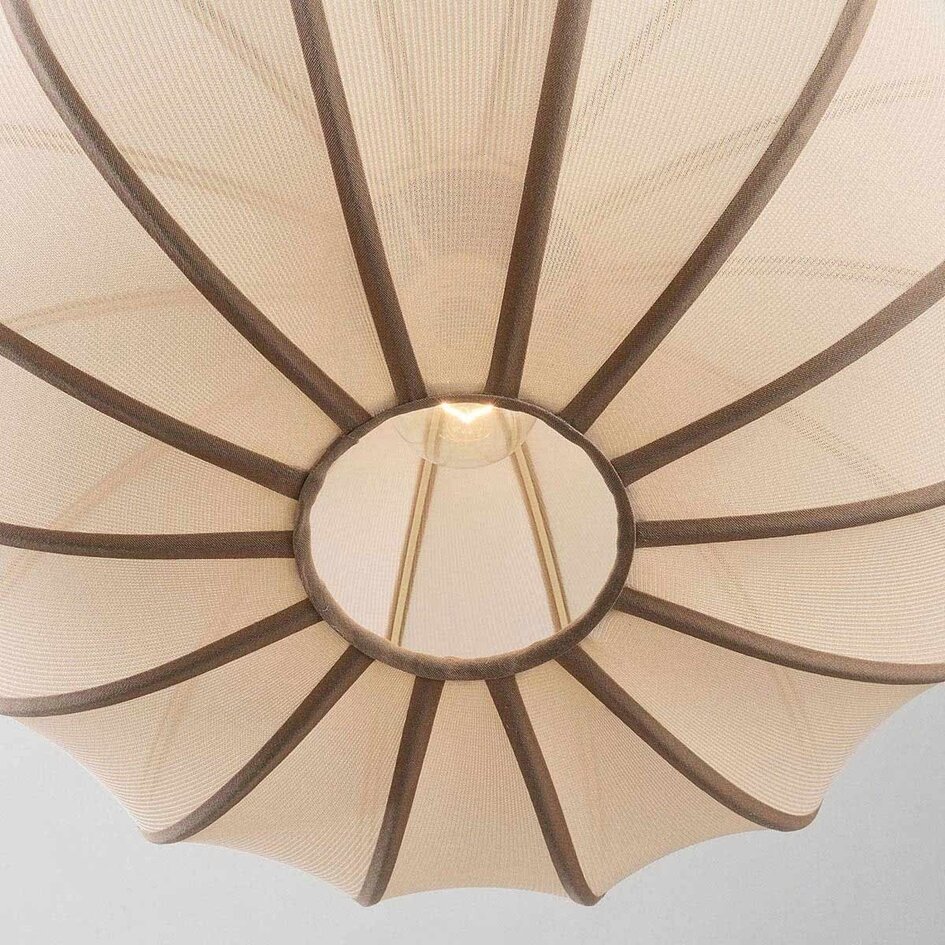 Taklampa Stefina med tygskärm - beige och taupe