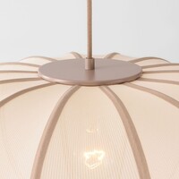 Taklampa Stefina med tygskärm - beige och taupe